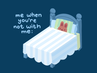 Image 2 of When You're Not With Me Card – Romantic Greeting Card with Inside Design