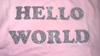 Image 1 of Hello World Baby Pink & Silver Sparkle Baby Tee 🩷🩶