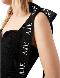 Image 1 of AJE Amber Knit Tie Shoulder Mini Dress