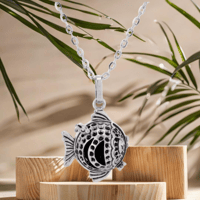 Image 2 of Fish Shaped Aromatherapy Pendant Necklace 