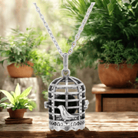 Image 2 of Bird Cage Aromatherapy Pendant Necklace