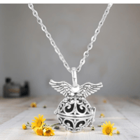Image 2 of Fillagree Wings Aromatherapy Pendant Necklace