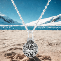 Image 2 of Carved Fillagree Aromatherapy Pendant Necklace