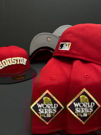 Image 2 of New Era 59Fifty "Bombero" Scarlet /White /Metallic Gold