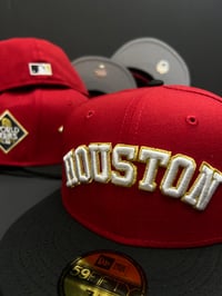 Image 1 of New Era 59Fifty "Bombero" Scarlet /White /Metallic Gold