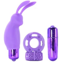 Image 2 of Neon Vibrating Couples Kit in Purple