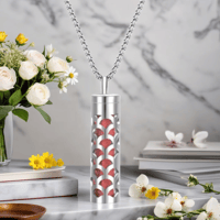 Image 1 of Geometric Stainless Steel Half Circle Aromatherapy Necklace