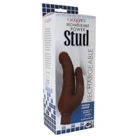 Image 1 of Power Stud Rechargeable Over & Under Vibe in Brown