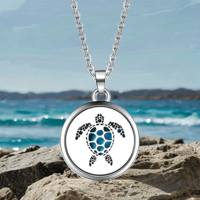 Image 1 of Turtle Essential Oil Diffuser Necklace for Focus & Energy 