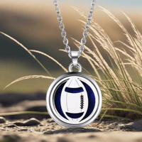 Image 1 of Perfect Gift: Football Essential Oil Diffuser Necklace