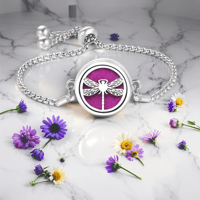 Image 1 of Purple Dragonfly Aromatherapy Perfume Bracelet  Essential Oil Diffuser