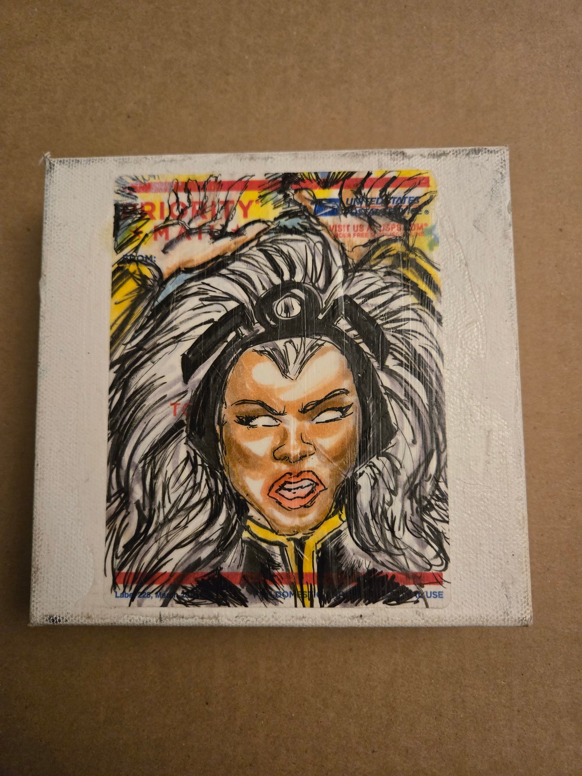 Storm - Xmen - Fan Art - 6x6 Inches Original Artwork On Canvas