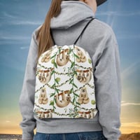 Sloth And Baby Hanging Around Drawstring bag