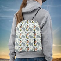 Sloth and Elephant In The Forest Drawstring bag