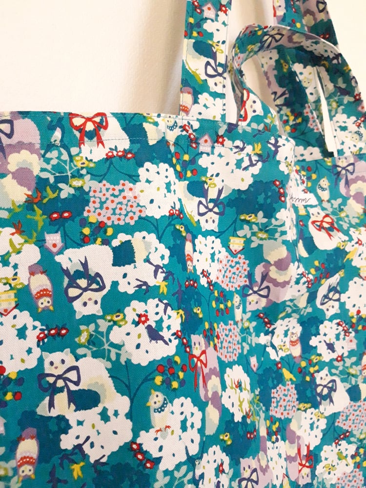 Image of Grand sac Chats fond bleu