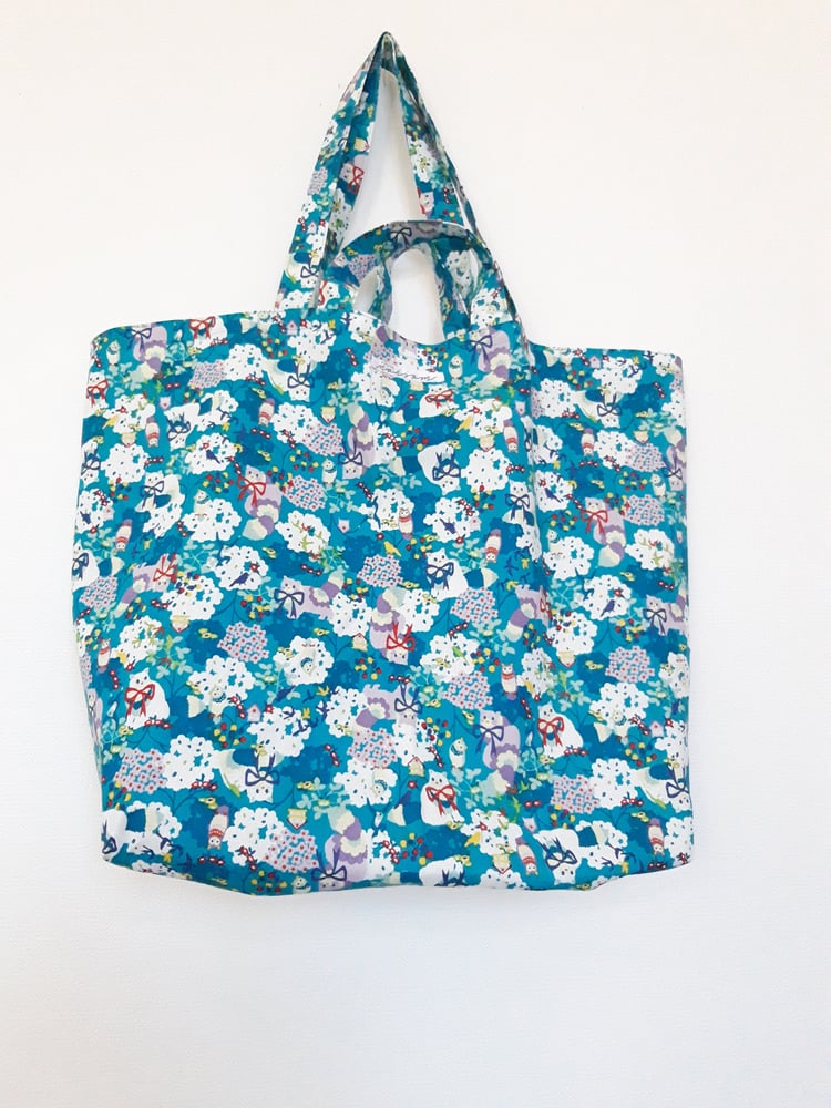 Image of Grand sac Chats fond bleu