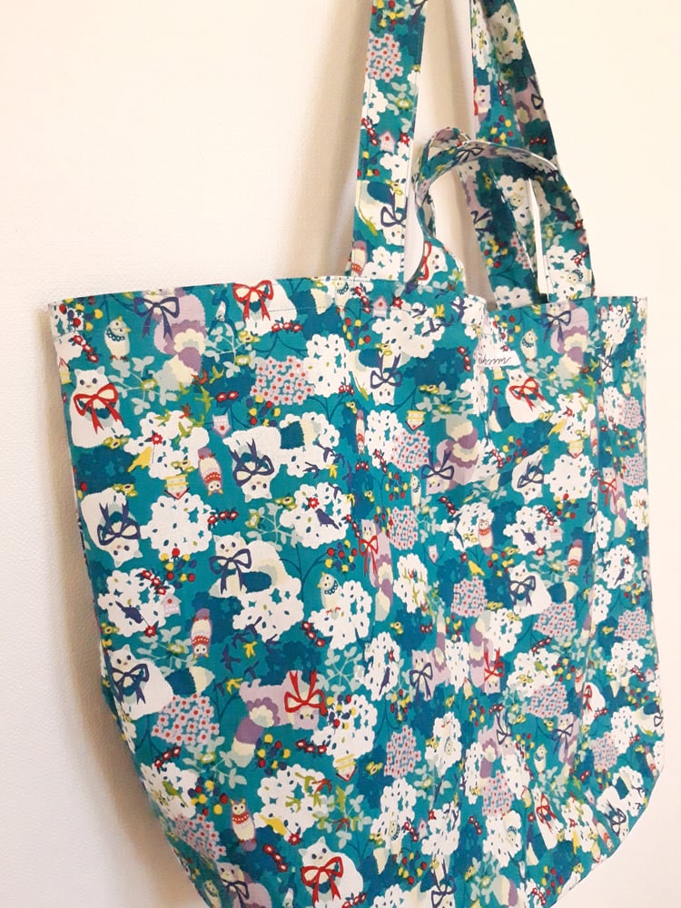 Image of Grand sac Chats fond bleu