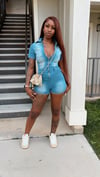 There She Go Denim Romper 