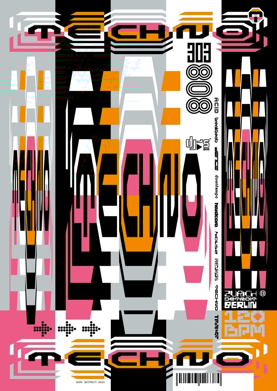 Image of Büro Destruct - Techno Poster (Limited Edition)
