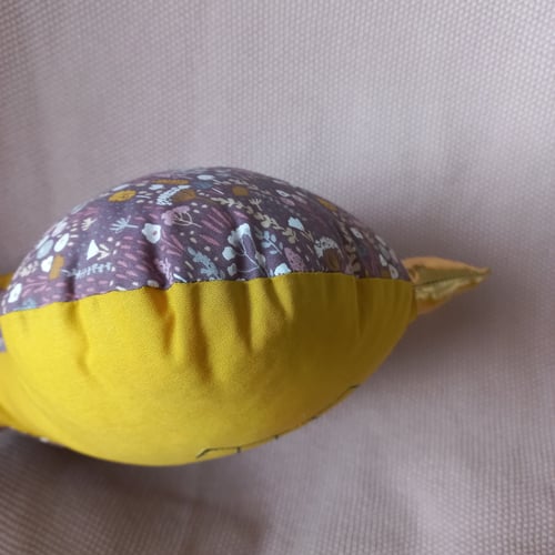 Image of Vogelkissen lila Blumen curry