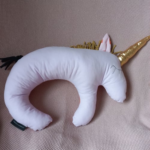 Image of Einhornkissen Herz rosa flieder