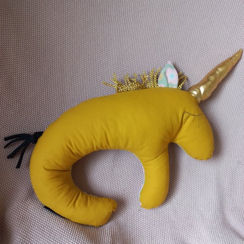 Image of Einhornkissen Blumen curry