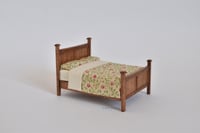 Image 1 of Double Bed with Floral Bedding 48th Scale
