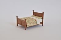 Image 3 of Double Bed with Floral Bedding 48th Scale