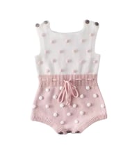 Image 1 of Presley Knit Romper - Pink Chiffon
