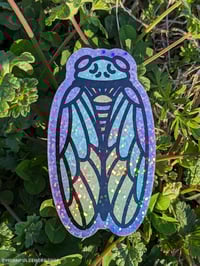 Image 1 of Pastel Glitter Cicada Vinyl Sticker