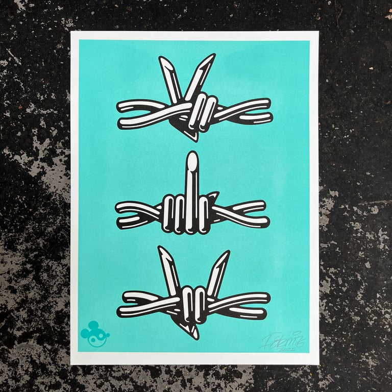Barbwire Riso Print 2025