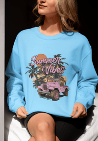 Image 6 of Summer Vibes Jeep Crewneck Sweatshirt