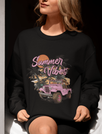 Image 2 of Summer Vibes Jeep Crewneck Sweatshirt