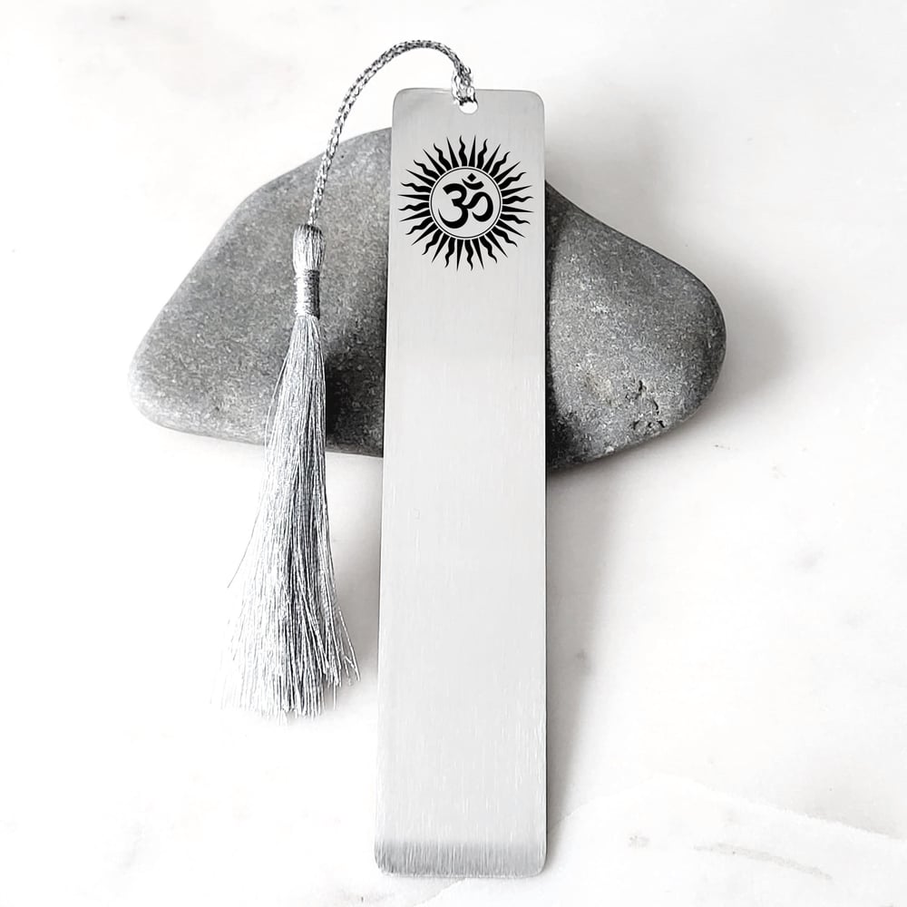 Image of OM Metal Bookmark. Spiritual Gift - Aum Yogic & Yoga Gift