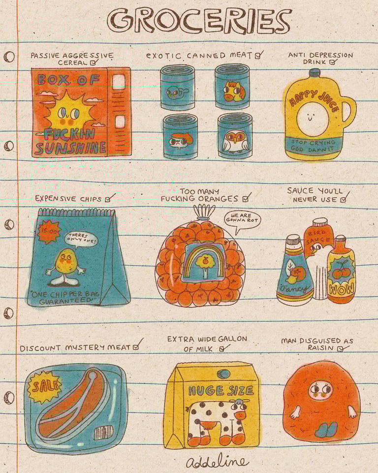 GROCERY LIST ** PRESALE**