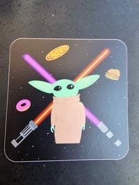 Baby Yoda and snacks