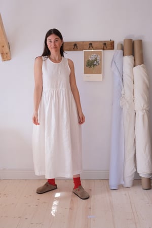 Image of PETUNIA White Linen Dress