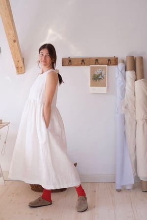 Image of PETUNIA White Linen Dress