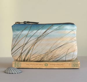 Image of Seascape grasses, velvet zipper pouch