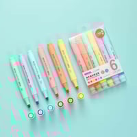Image 1 of Set of 6 Cute Mini Highlighters – Perfect for Journaling & Work