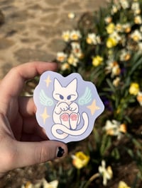 Image 1 of angel kitty sticker