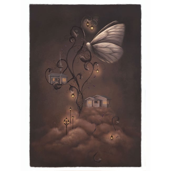 'Dark Veins and Smoke' One of a Kind Framed Artwork