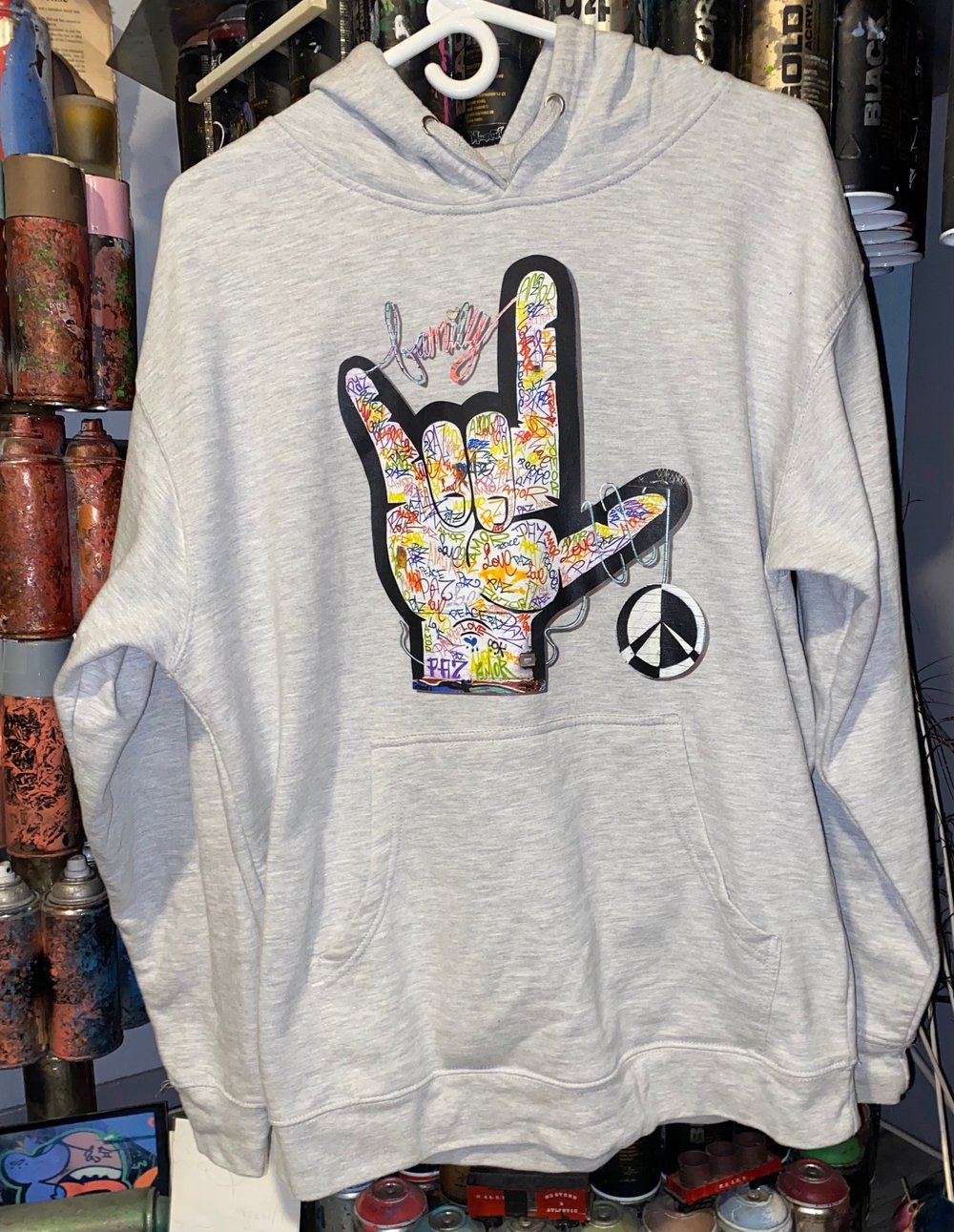 World of Dreems Family LUV Hoodie Gray & Black