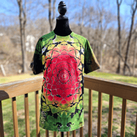 Image 3 of Rasta Ice Dyed Adult (Large) Unisex T-shirt