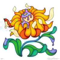 Jazz Flower art print - hand embellished AP #1