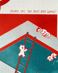 Image 3 of Gaman suru, Salary Cat!  Riso Print