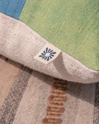 Image 2 of cool tones patchwork pillow