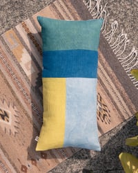 Image 1 of vibrant spring patchwork rectangular pillow