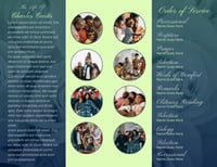 Image 4 of 4 Page Funeral Program Template | Floral Green and Blue 8.5x11 | Fully Editable Canva