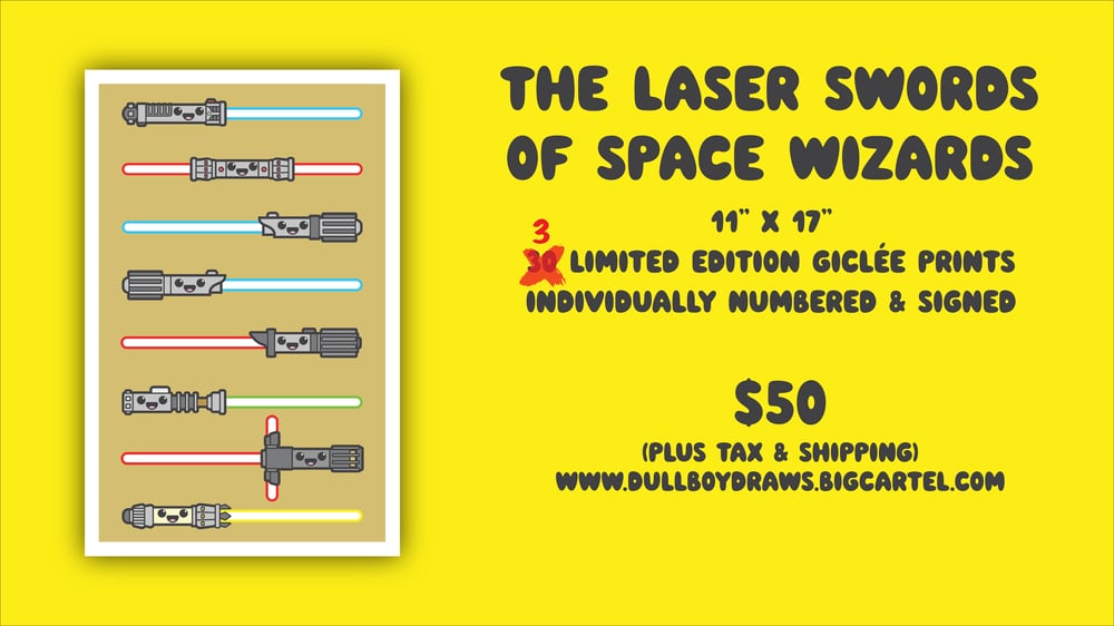Image of THE LASER SWORDS OF SPACE WIZARDS, Limited Edition Print